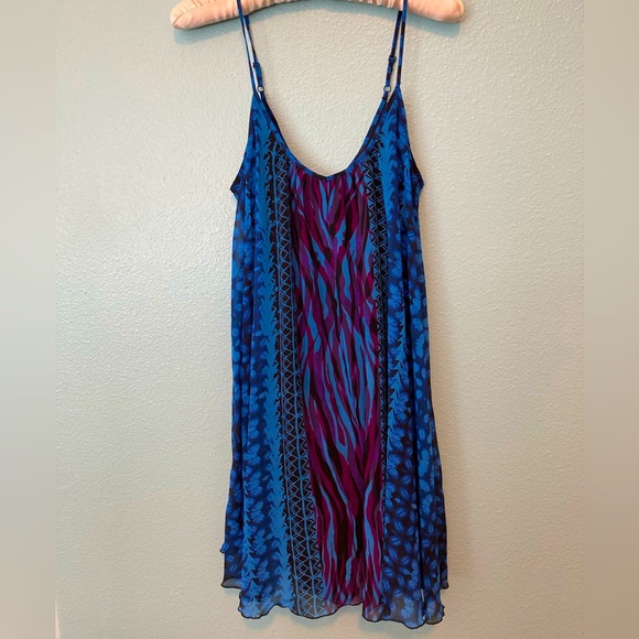 Blue Pattern Trapeze Dress from Express - Picture 2 of 8